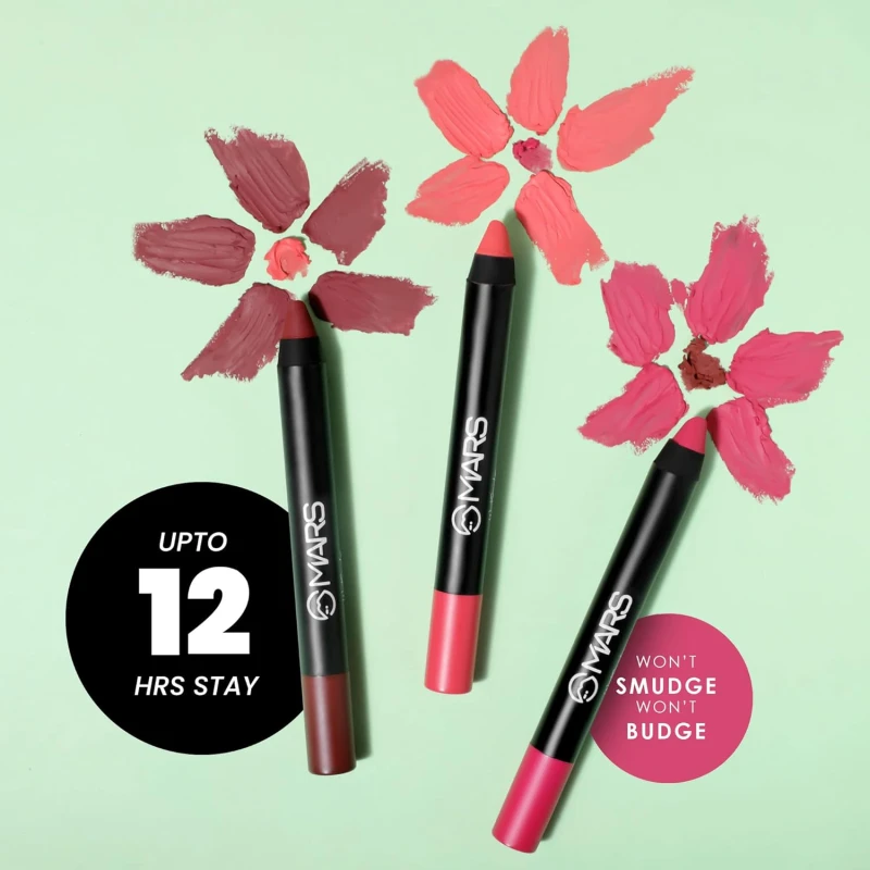 MARS Long Lasting Crayon Lipstick up to 12 Hours Stay | Matte Finish | Waterproof | Won't Smudge Won't Budge Lip Crayon (3.5 gm) (21-Boss Lady) thumbnail 4